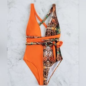 Sexy orange one piece